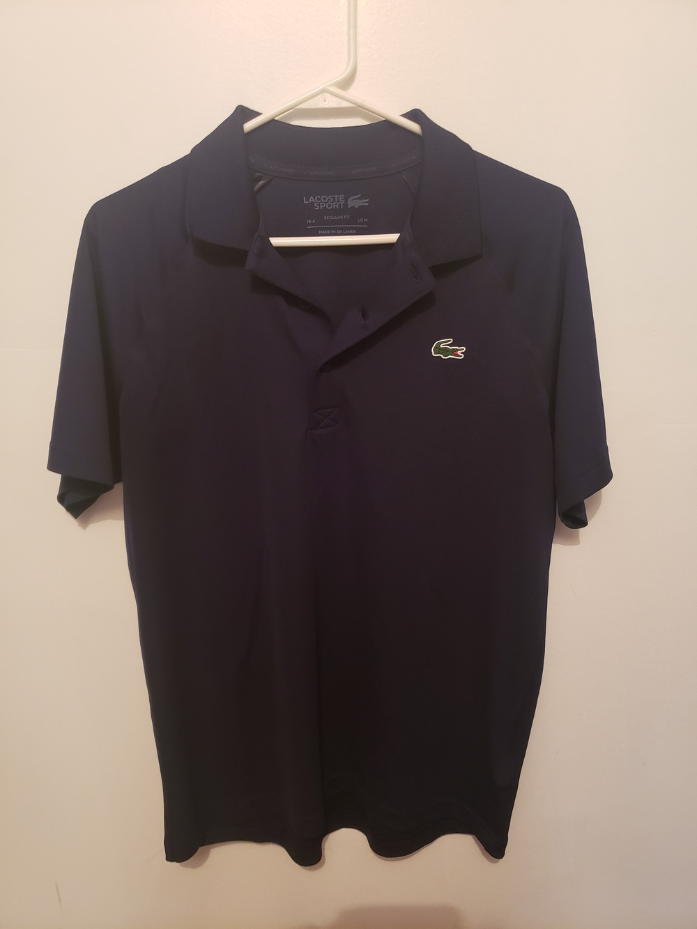 Lacoste Navy Blue Classic Polo with Green Crocodile Logo